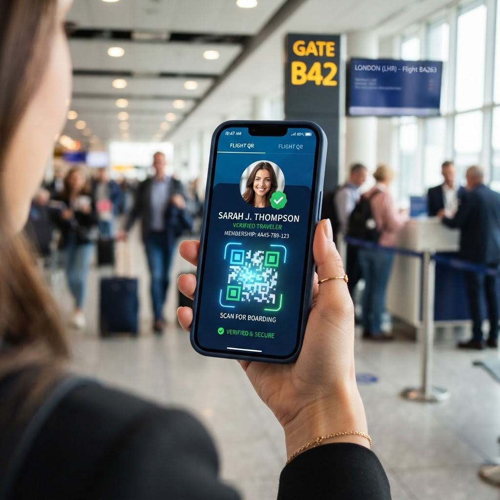 Smartphone showing verified travel profile